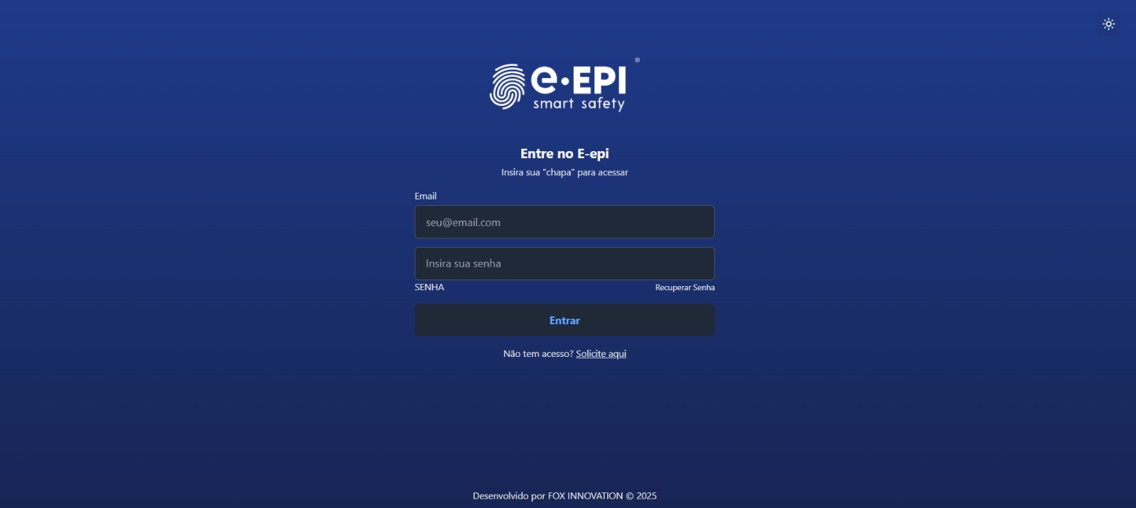 Login Plataforma Web e-EPI